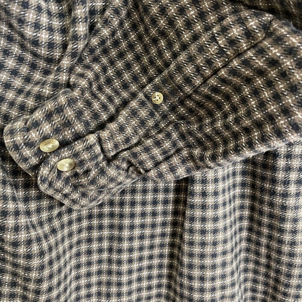 Columbia Mens Long Sleeve Plaid Button-Up Shirt L Black/White Cotton Blend - Picture 7 of 9